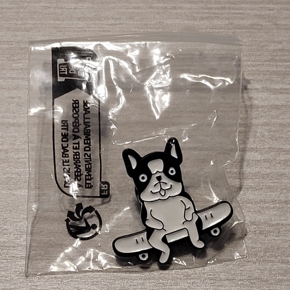 French Bulldog Sitting On A Skateboard Enamel Pin - Picture 6 of 8
